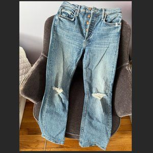 MOTHER denim - Tomcat Pixie Crop Jean - Cut and Pasted - Size 26